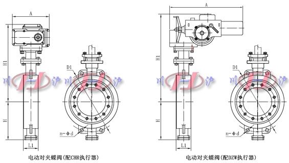 電動對夾蝶閥外形尺寸